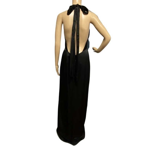 Allen Swartz NWT black evening, party, dinner gown open back high split sz 6 - Picture 4 of 14